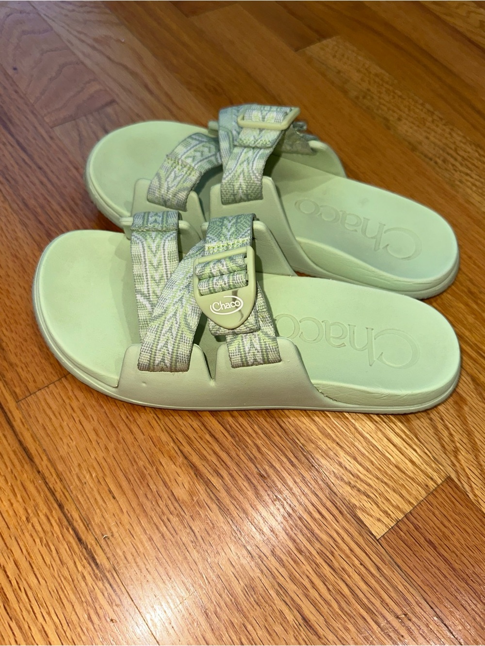 Chaco Chillos Slide Sandals Pierce Pale Green Size 7
